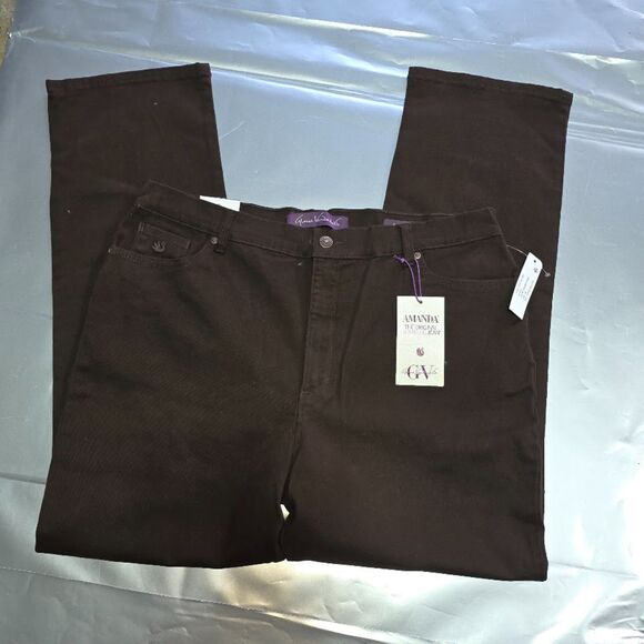 GLORIA VANDERBILT Womens Classic Amanda High Rise Tapered Jean Size:18 Brown - Picture 7 of 10